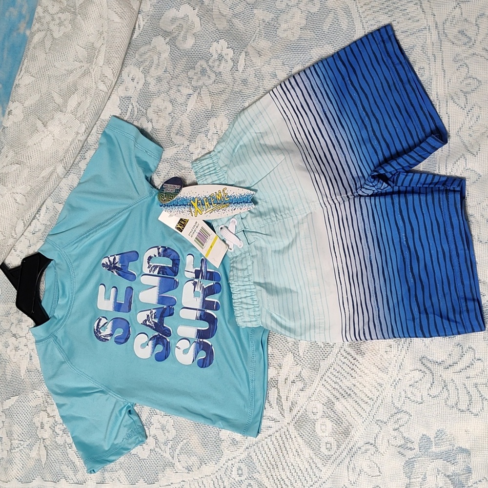 ixtreme 2 Piece Shorts and Top Set Size 2T Sea Sand Surf